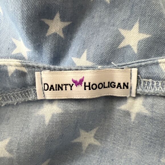 Dainty Hooligan Dress Women Medium Blue Star Print Sweetheart Western Mini - Picture 5 of 12